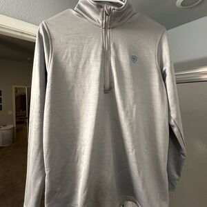 Ariat Gray Quarter-Zip Pullover Sweatshirt